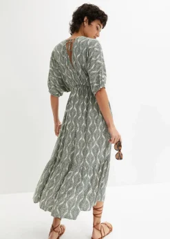 Midikleid aus fließender Viskose