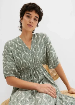 Midikleid aus fließender Viskose