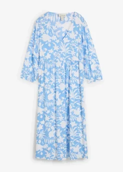 Midikleid aus fließender Viskose