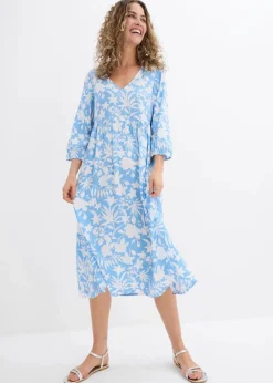 Midikleid aus fließender Viskose