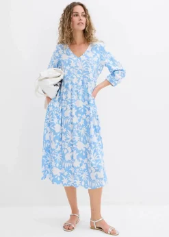 Midikleid aus fließender Viskose