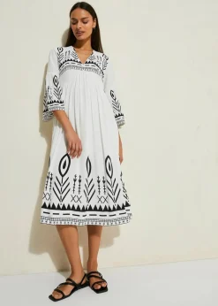 Midikleid aus fließender Viskose