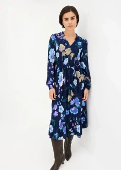 Midikleid aus fließender Viskose