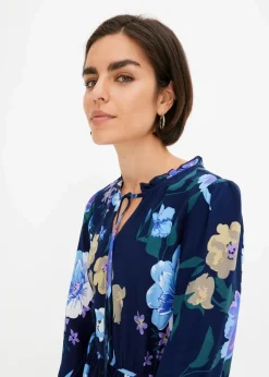 Midikleid aus fließender Viskose