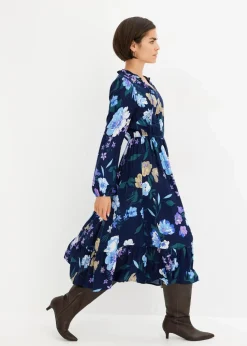 Midikleid aus fließender Viskose