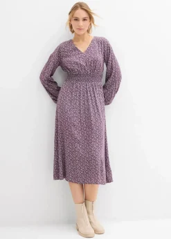 Midikleid aus fließender Viskose