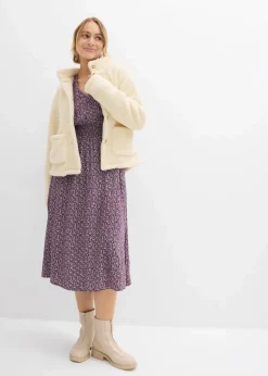 Midikleid aus fließender Viskose