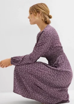 Midikleid aus fließender Viskose