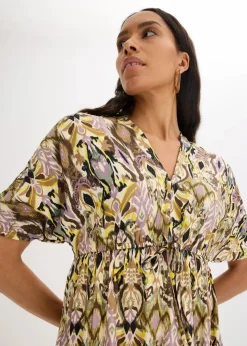 Midikleid aus fließender Viskose