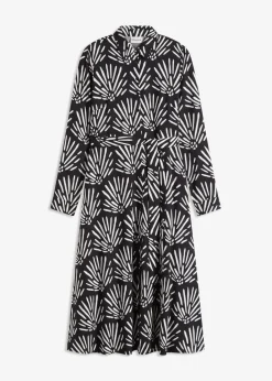 Midikleid aus fließender Viskose