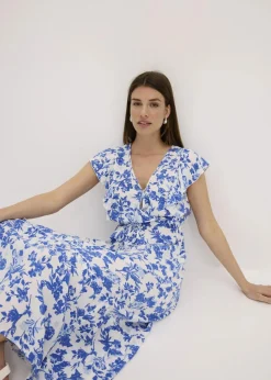 Midikleid aus fließender Viskose