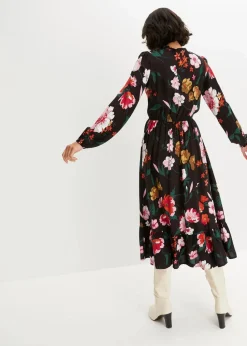 Midikleid aus fließender Viskose