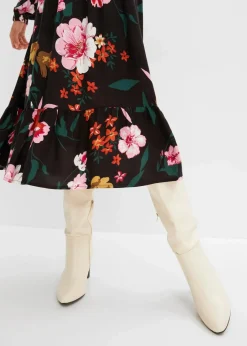 Midikleid aus fließender Viskose