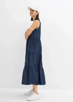 Midikleid aus glattem Lyocell