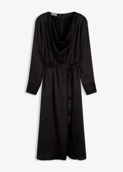 Midikleid aus glänzendem Satin