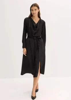 Midikleid aus glänzendem Satin