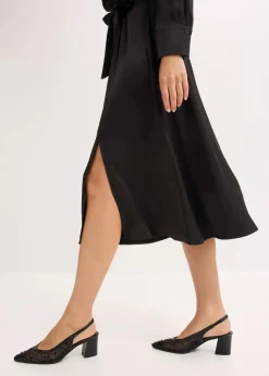 Midikleid aus glänzendem Satin