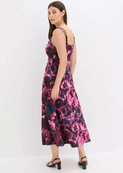 Midikleid aus glänzendem Samt