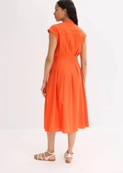 Midikleid aus leichtem Leinen-Mix