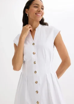 Midikleid aus leichtem Leinen-Mix