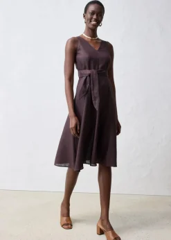 Midikleid aus reinem Leinen