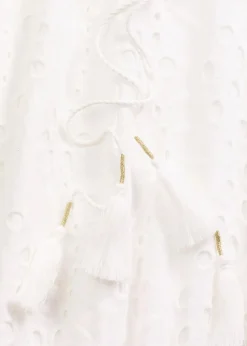 Midikleid aus reiner Baumwolle mit Lochstickerei