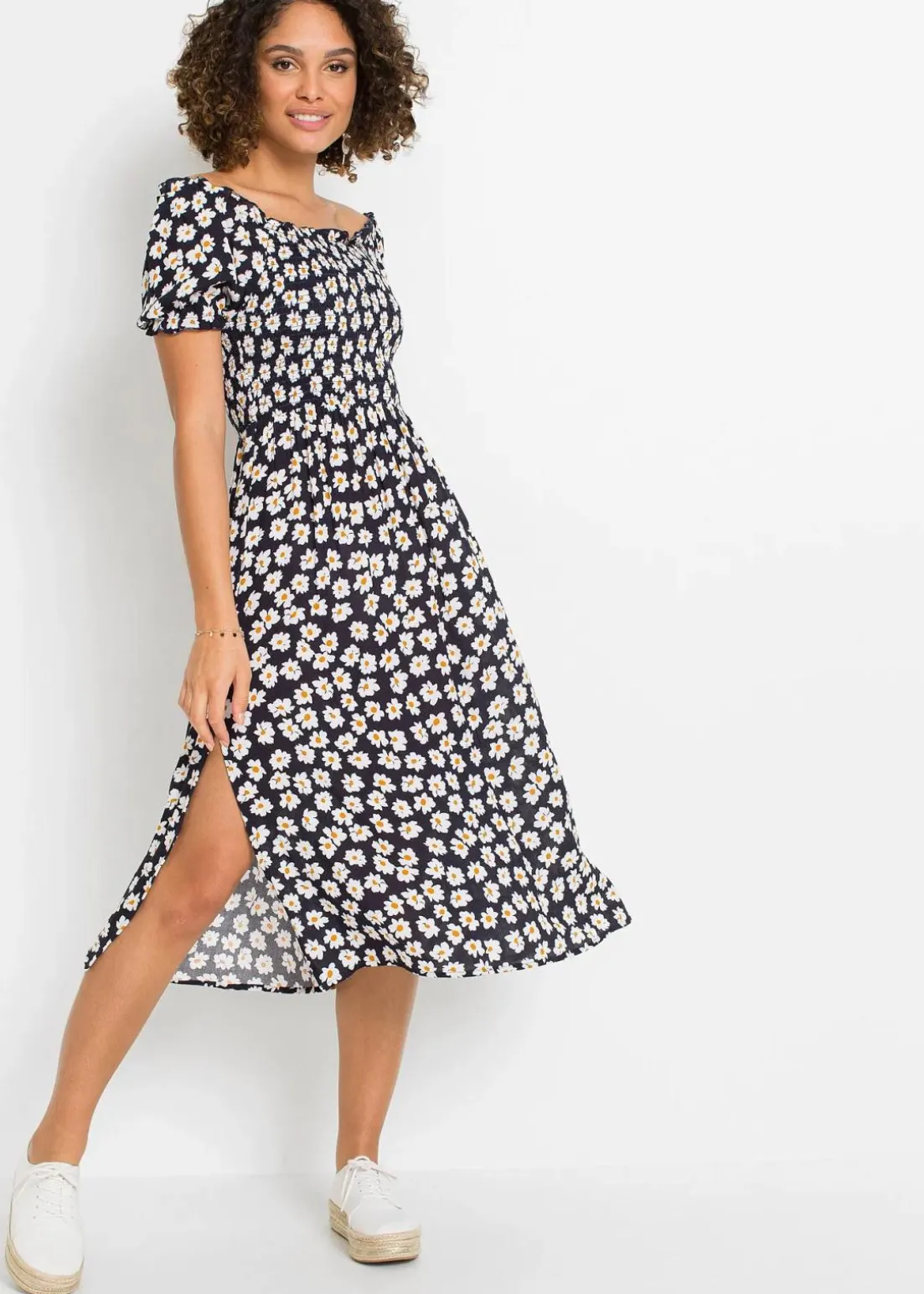 Midikleid aus reiner Viskose