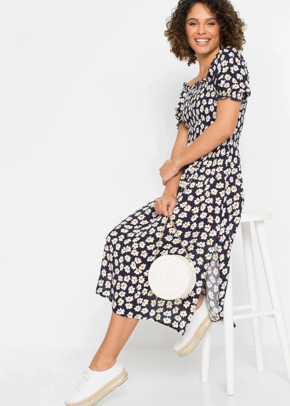 Midikleid aus reiner Viskose