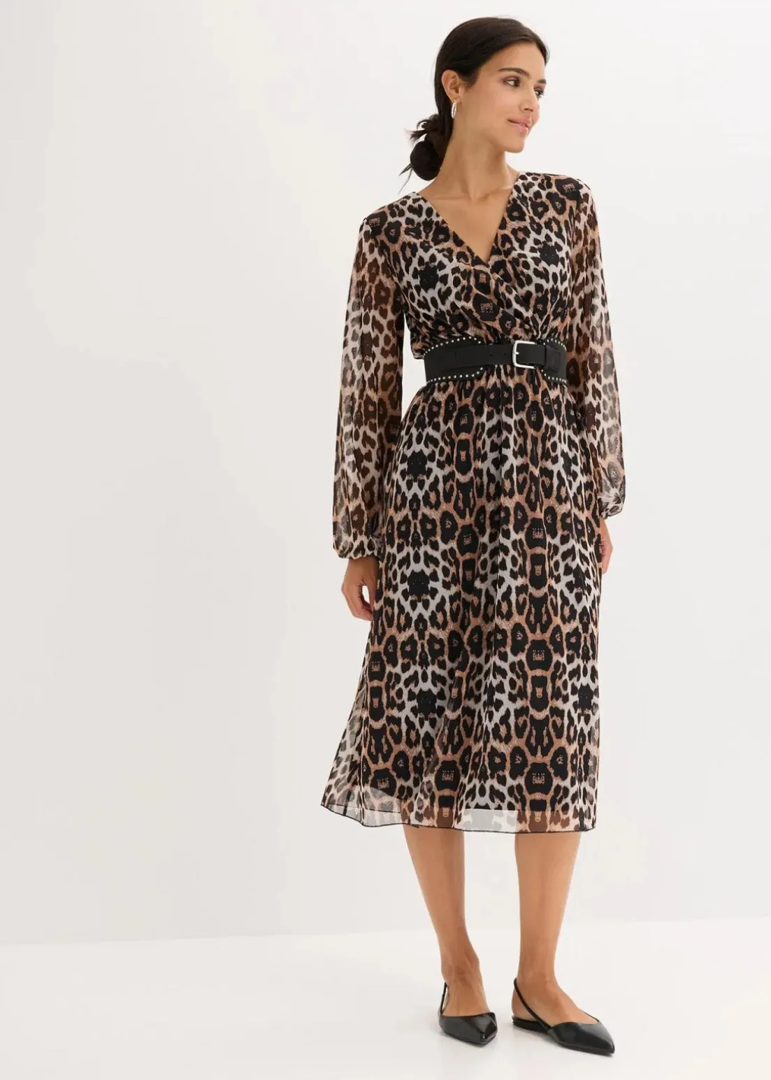 Midikleid aus softem Mesh