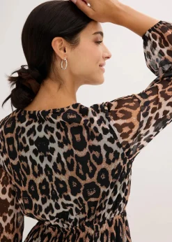 Midikleid aus softem Mesh