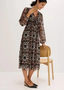 Midikleid aus softem Mesh