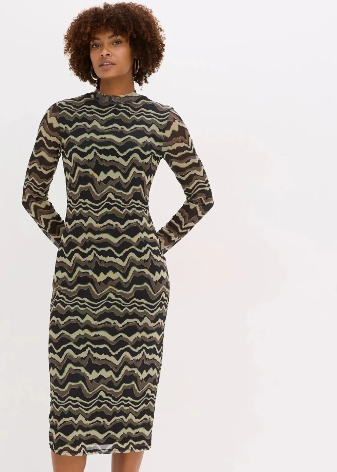 Midikleid aus softem Mesh