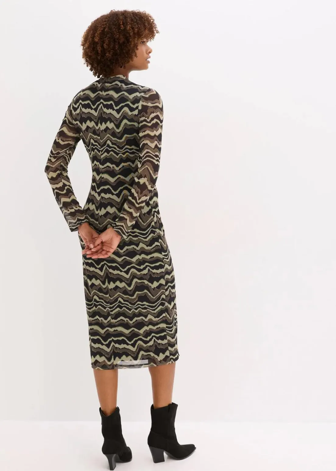 Midikleid aus softem Mesh