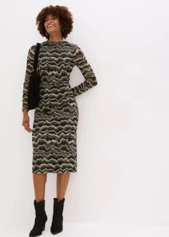 Midikleid aus softem Mesh