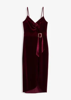 Midikleid aus softem Samt mit Spaghetti-Trägern
