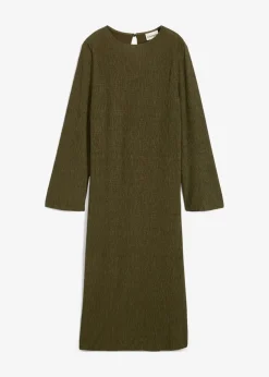 Midikleid aus strukturiertem Crinkle