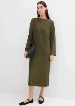 Midikleid aus strukturiertem Crinkle