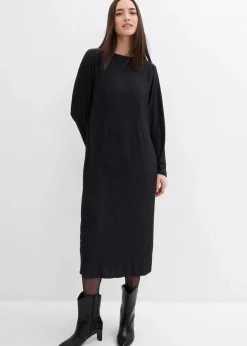 Midikleid aus strukturiertem Crinkle