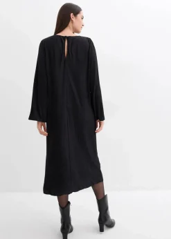 Midikleid aus strukturiertem Crinkle