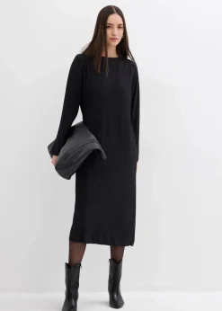 Midikleid aus strukturiertem Crinkle