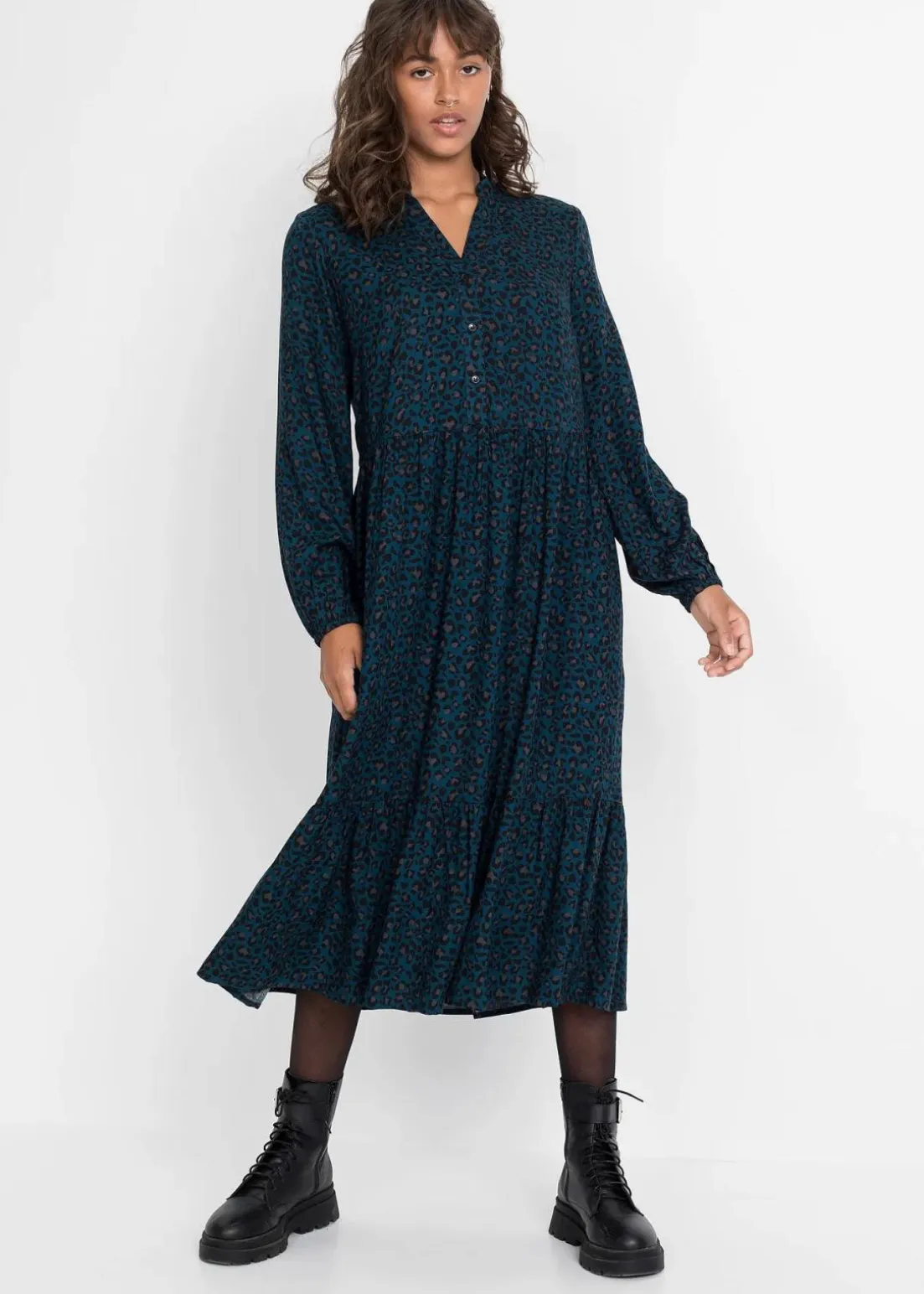 Midikleid aus Viskose