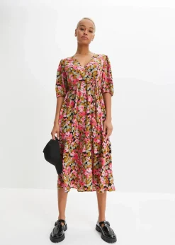 Midikleid aus Viskose-Mix