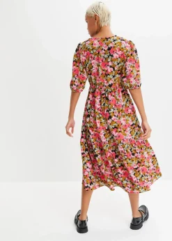 Midikleid aus Viskose-Mix