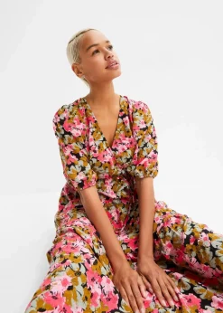 Midikleid aus Viskose-Mix