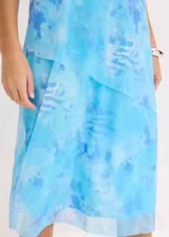 Midikleid mit Mesh und Glitzerschnürung