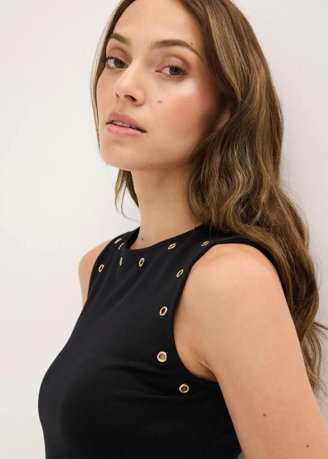 Midikleid mit Nieten