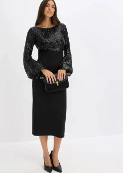 Midikleid mit Pailletten