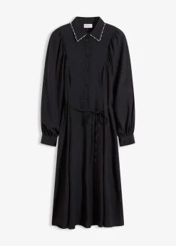 Midikleid mit Perlen Applikation