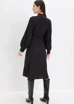 Midikleid mit Perlen Applikation