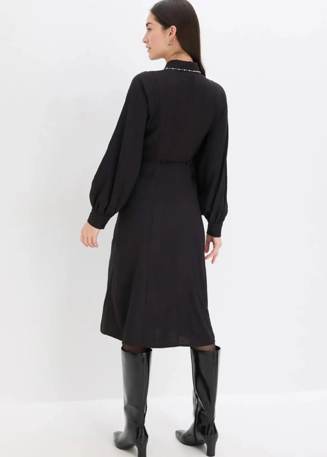 Midikleid mit Perlen Applikation